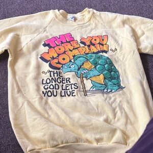 Yellow Graphic Sweatshirt with Turtle Design